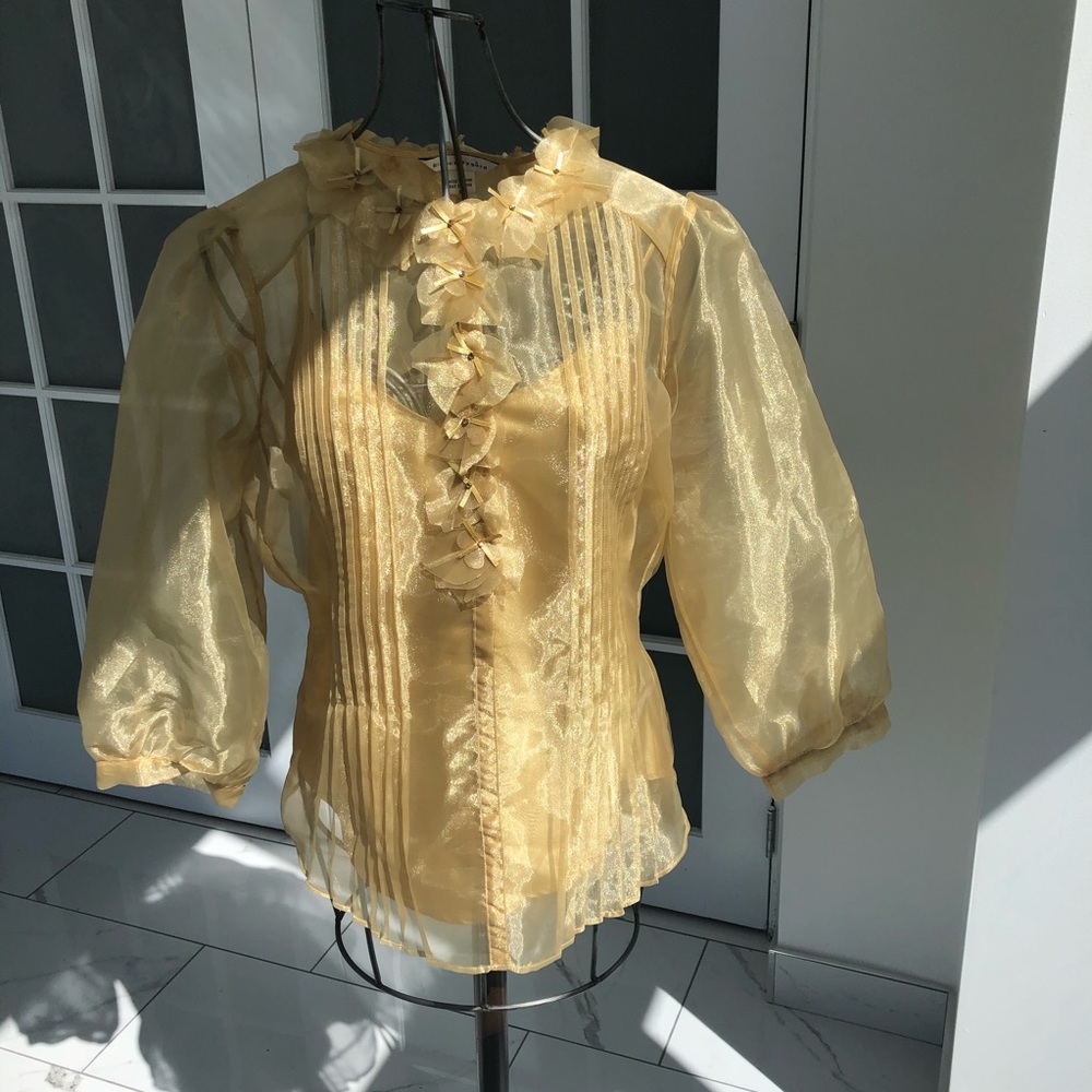 Bianca Nygard gold blouse with attached camisole
